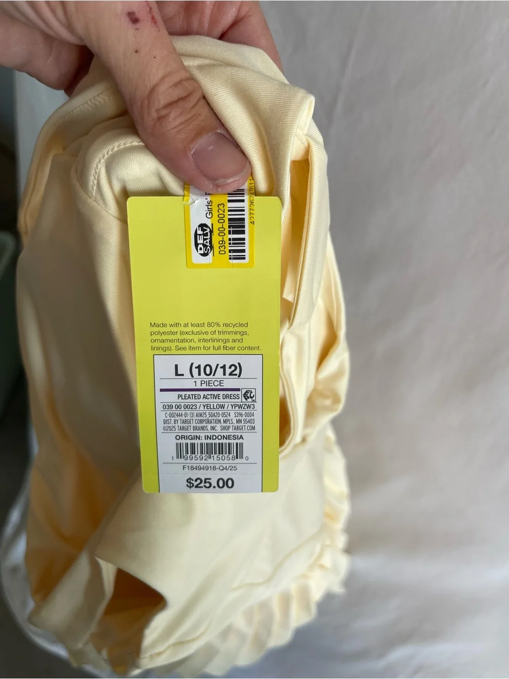 Target Pale Yellow Pleated Active Dress